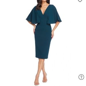 Dress the population Louisa Butterfly dress- peacock blue